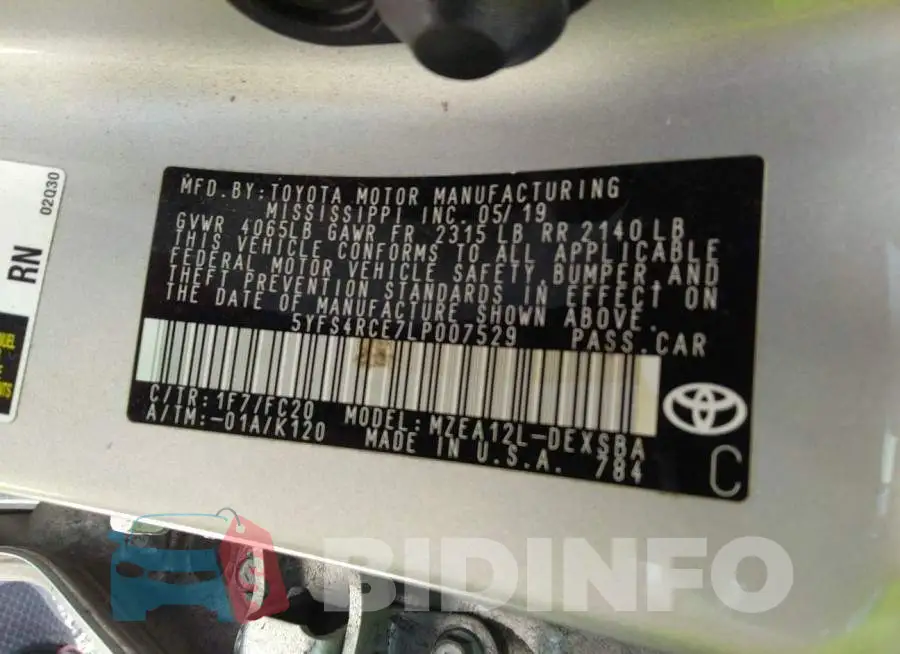 5YFS4RCE7LP007529 Photo# 9