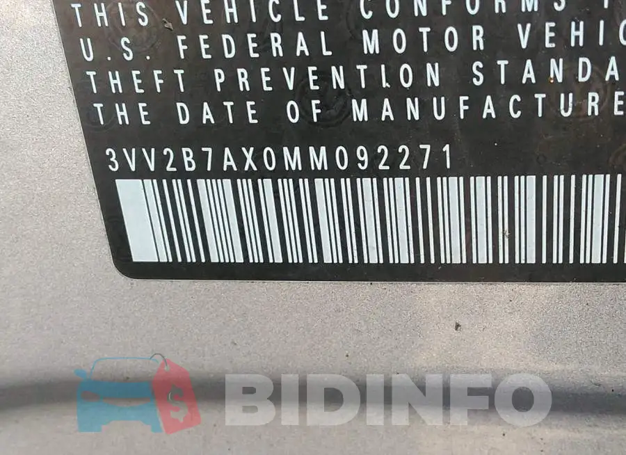 3VV2B7AX0MM092271 Photo# 9