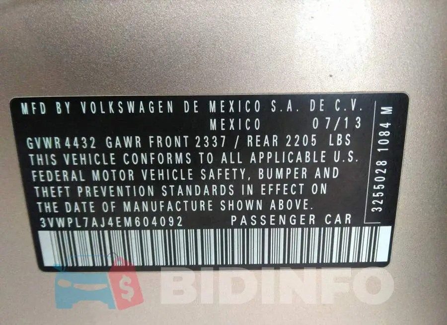 3VWPL7AJ4EM604092 Photo# 9