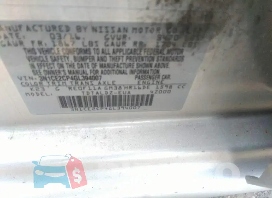 3N1CE2CP4GL394007 Photo# 9