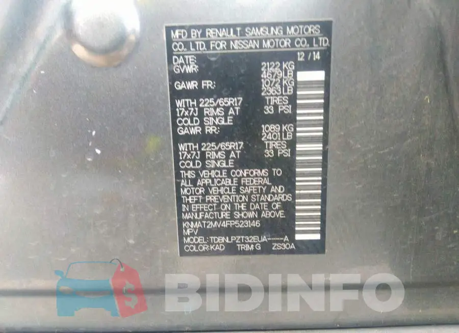 KNMAT2MV4FP523146 Photo# 9