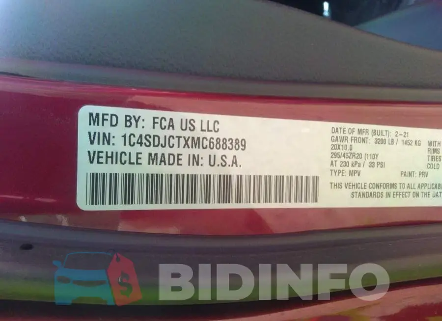 1C4SDJCTXMC688389 Photo# 9