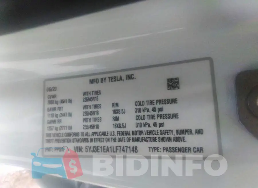 5YJ3E1EA1LF747148 Photo# 9