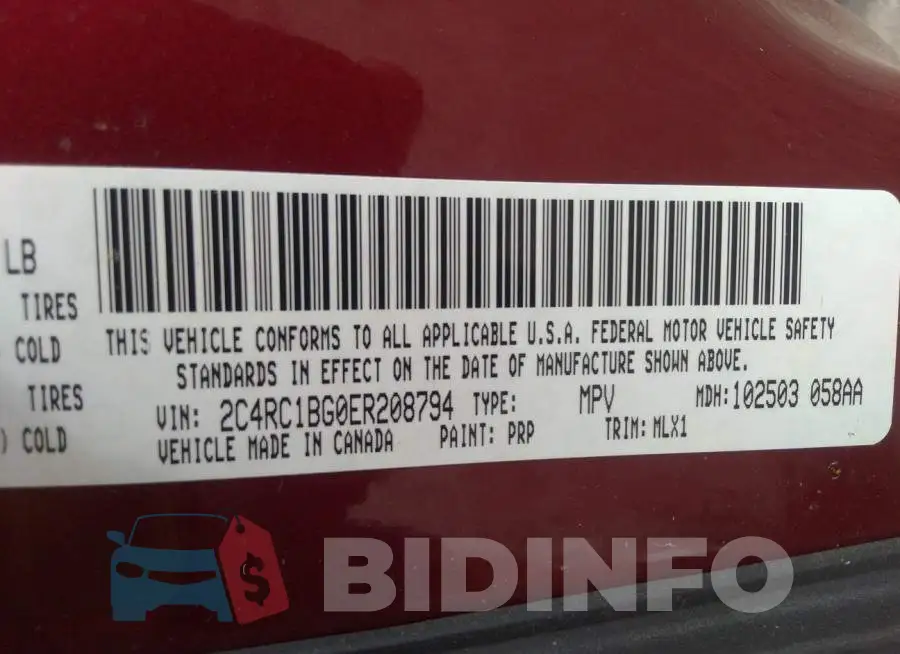 2C4RC1BG0ER208794 Photo# 9