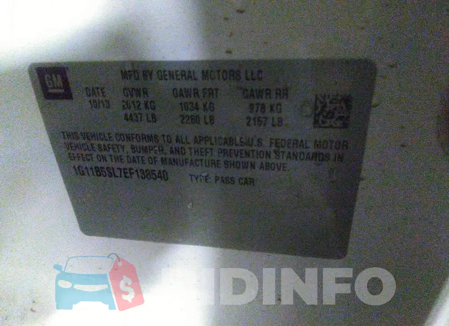 1G11B5SL7EF138540 Photo# 9