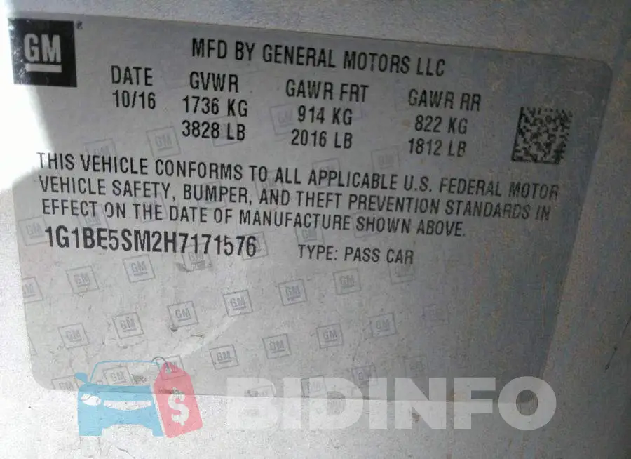 1G1BE5SM2H7171576 Photo# 9