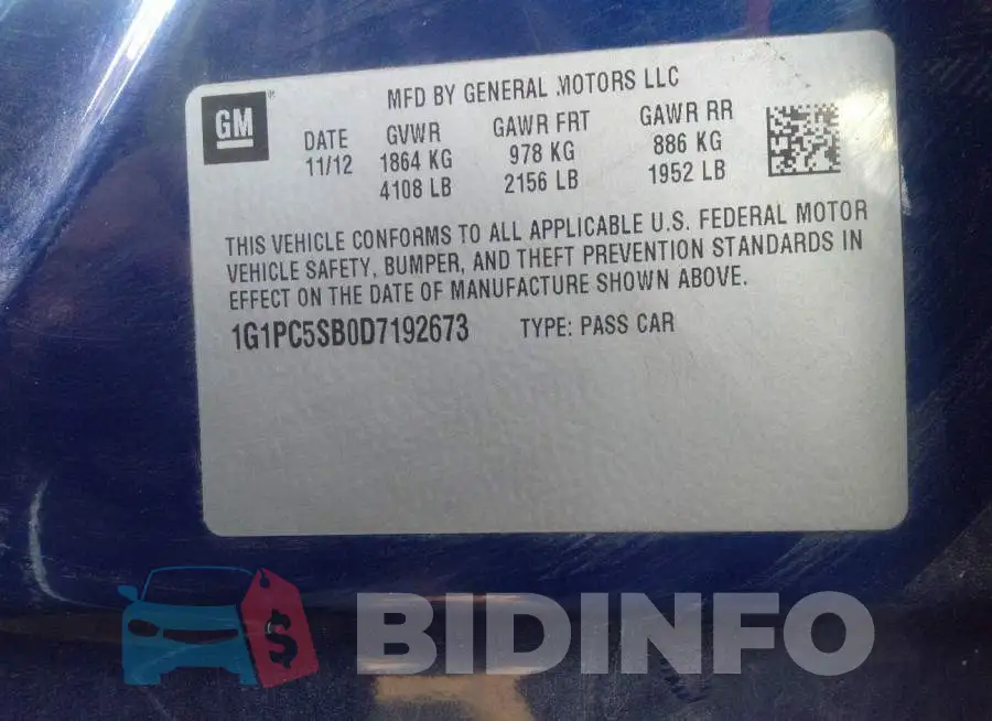 1G1PC5SB0D7192673 Photo# 9