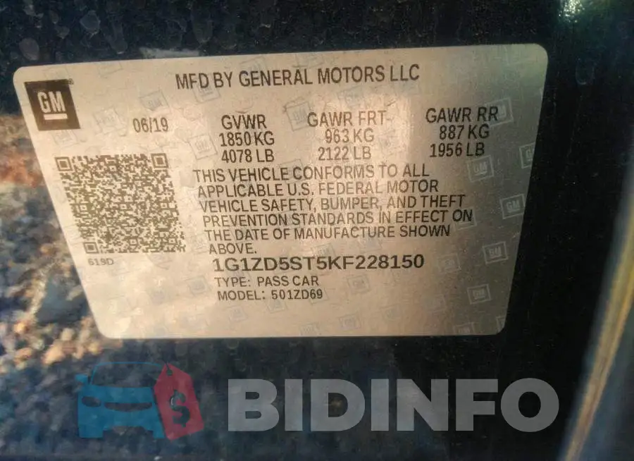 1G1ZD5ST5KF228150 Photo# 9