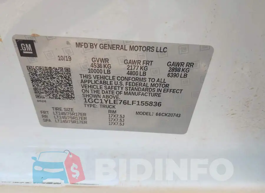 1GC1YLE76LF155836 Photo# 9
