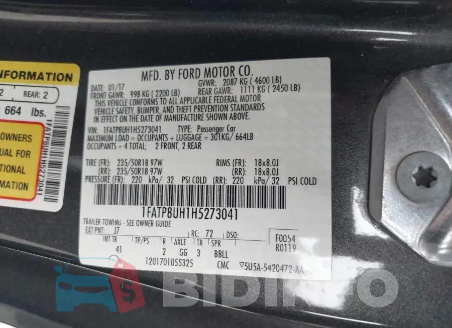 1FATP8UH1H5273041 Photo# 9