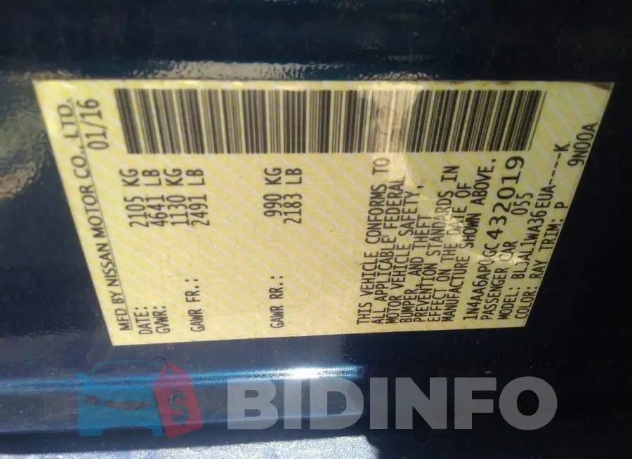 1N4AA6AP0GC432019 Photo# 9