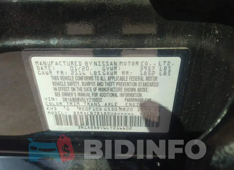 3N1AB8BV6LY216602 Photo# 9