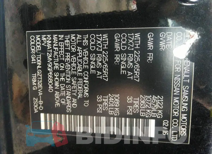 KNMAT2MV9GP668040 Photo# 9
