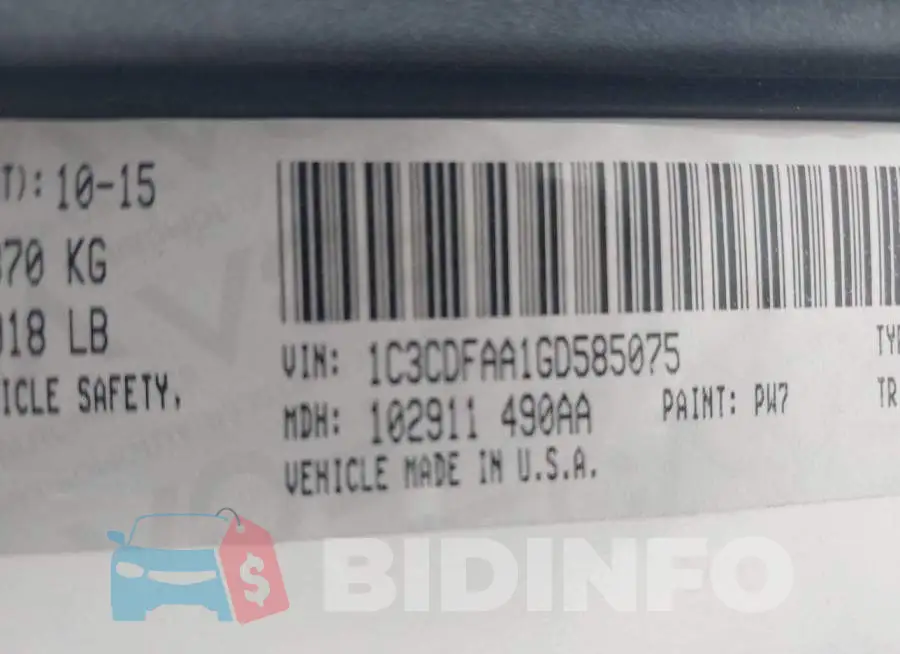 1C3CDFAA1GD585075 Photo# 9