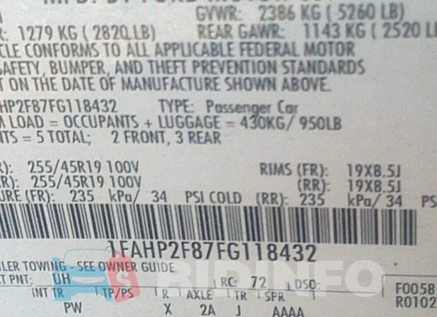 1FAHP2F87FG118432 Photo# 9