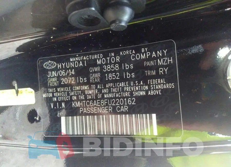 KMHTC6AE8FU220162 Photo# 9