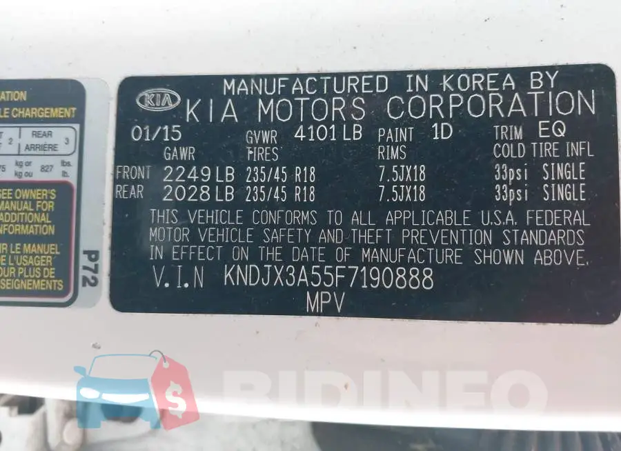 KNDJX3A55F7190888 Photo# 9