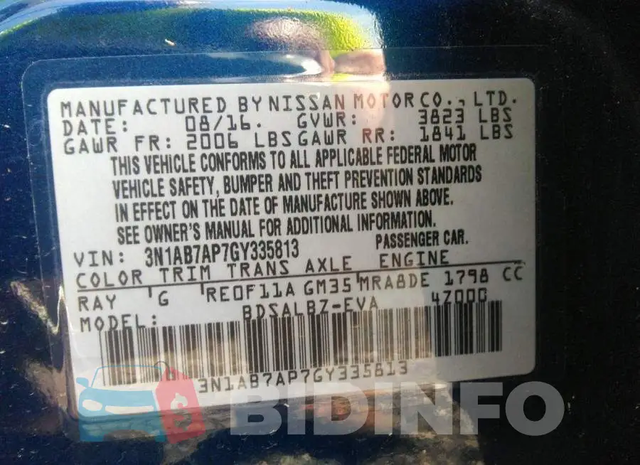 3N1AB7AP7GY335813 Photo# 9
