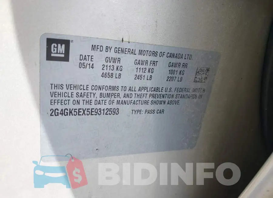 2G4GK5EX5E9312593 Photo# 9