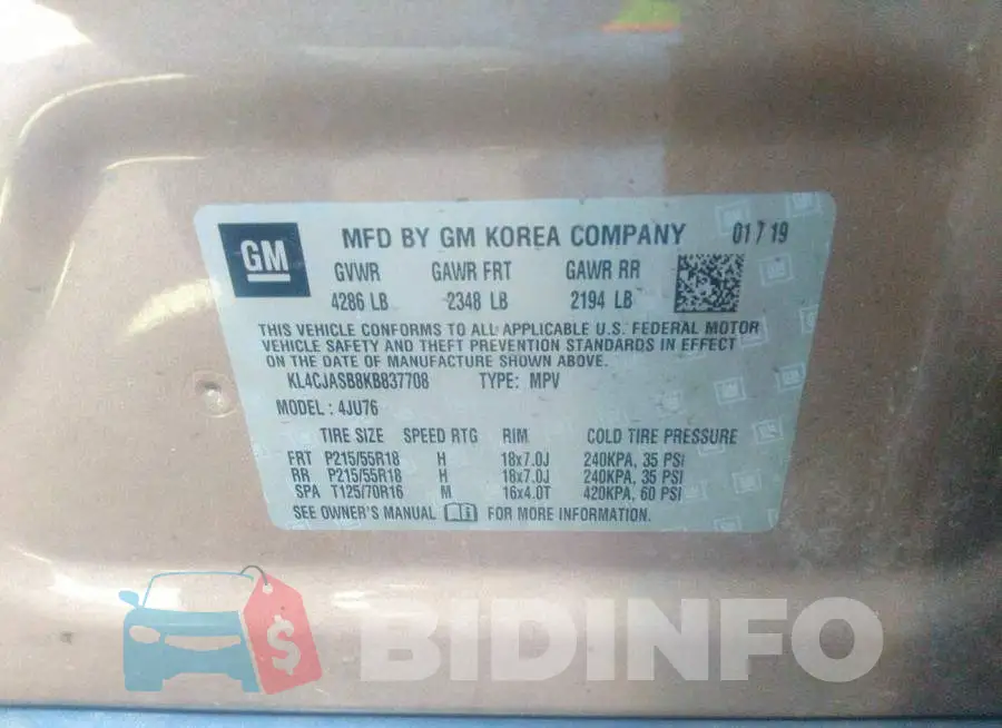 KL4CJASB8KB837708 Photo# 9