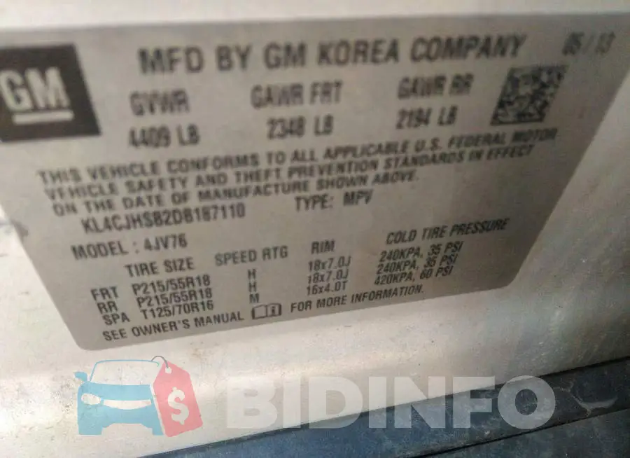 KL4CJHSB2DB187110 Photo# 9