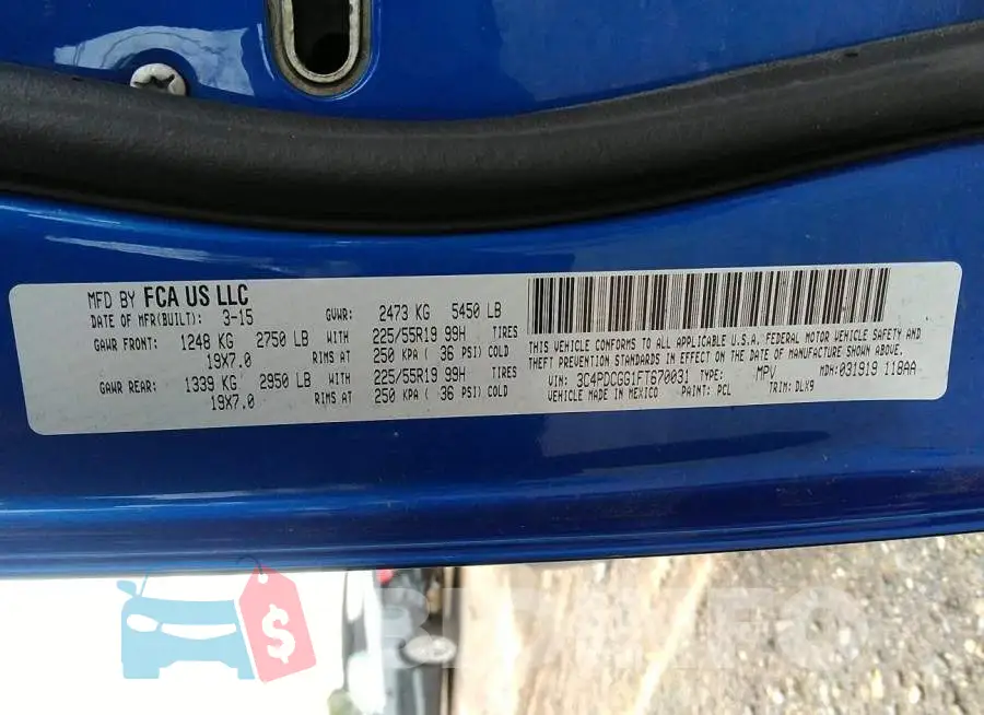 3C4PDCGG1FT670031 Photo# 9