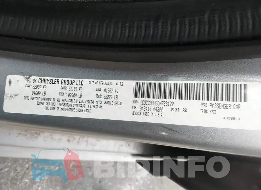 1C3CCBBB6DN723122 Photo# 9