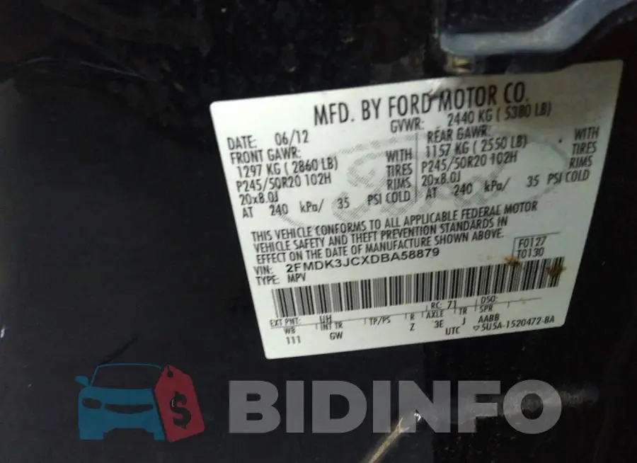 2FMDK3JCXDBA58879 Photo# 9