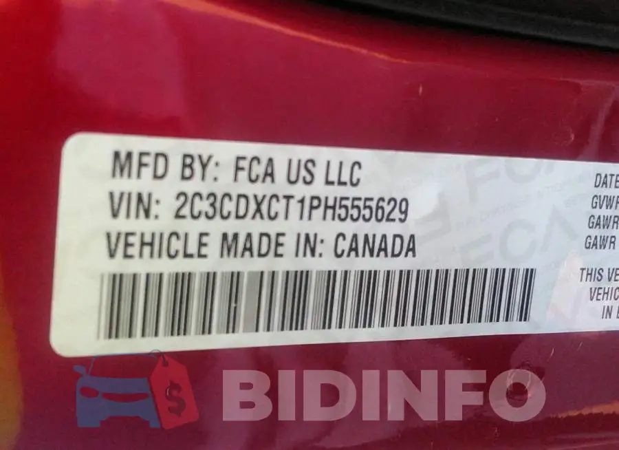 2C3CDXCT1PH555629 Photo# 9