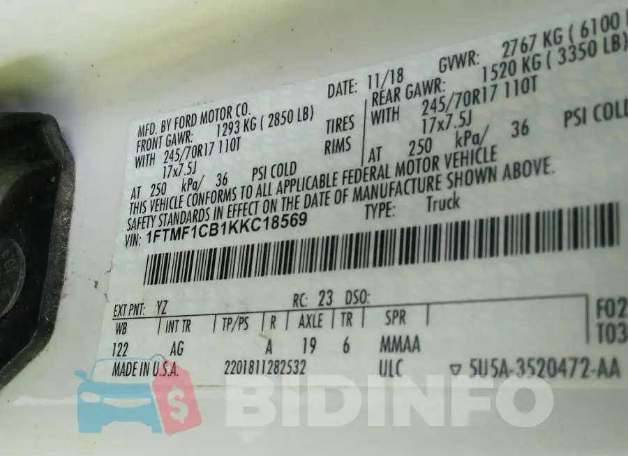 1FTMF1CB1KKC18569 Photo# 9