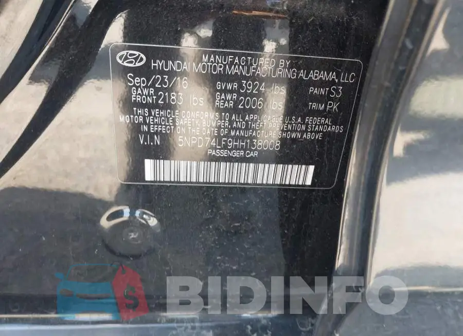5NPD74LF9HH138008 Photo# 9