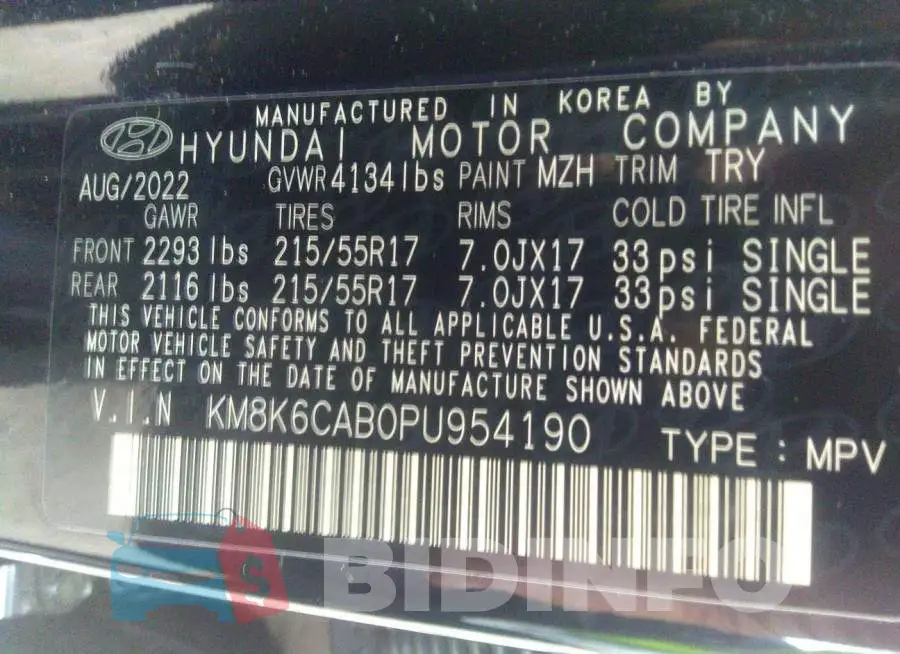 KM8K6CAB0PU954190 Photo# 9