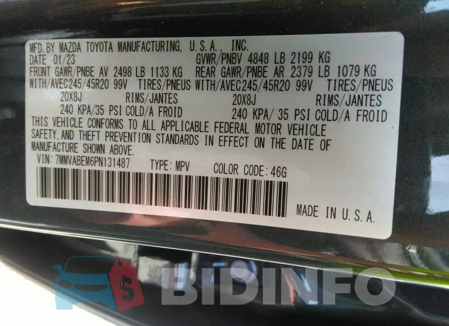 7MMVABEM6PN131487 Photo# 9