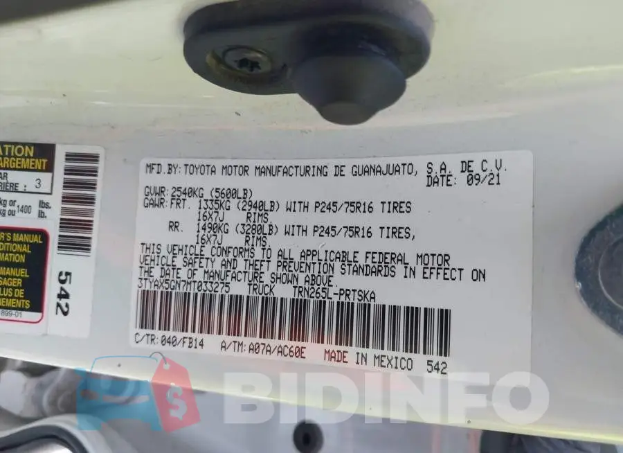 3TYAX5GN7MT033275 Photo# 9
