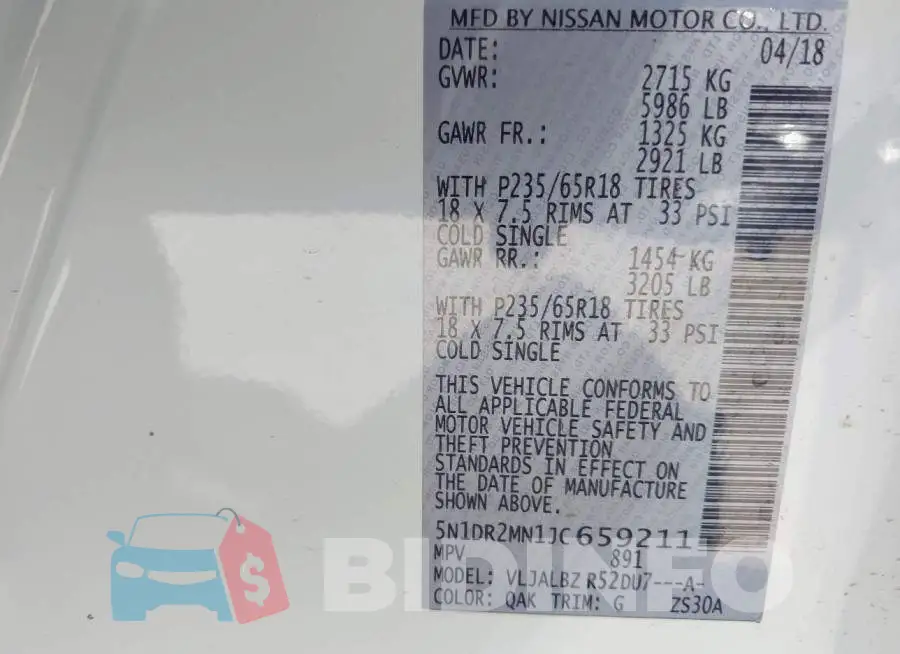 5N1DR2MN1JC659211 Photo# 9