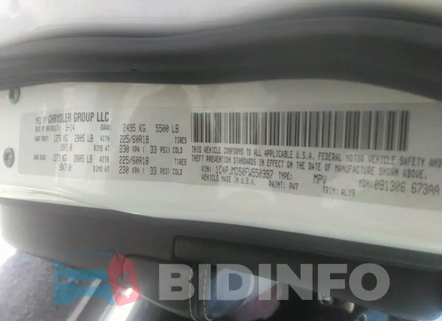 1C4PJMDS0FW550397 Photo# 9