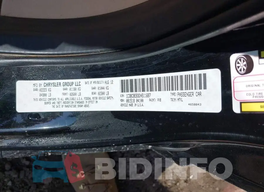 1C3BCBEB3DN511687 Photo# 9