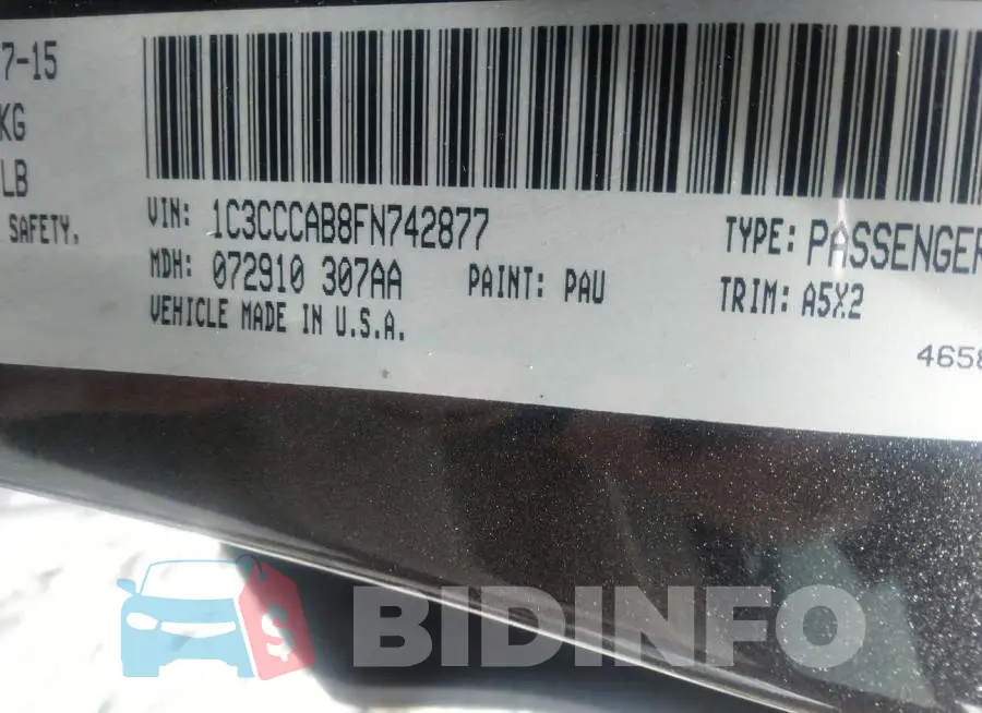 1C3CCCAB8FN742877 Photo# 9