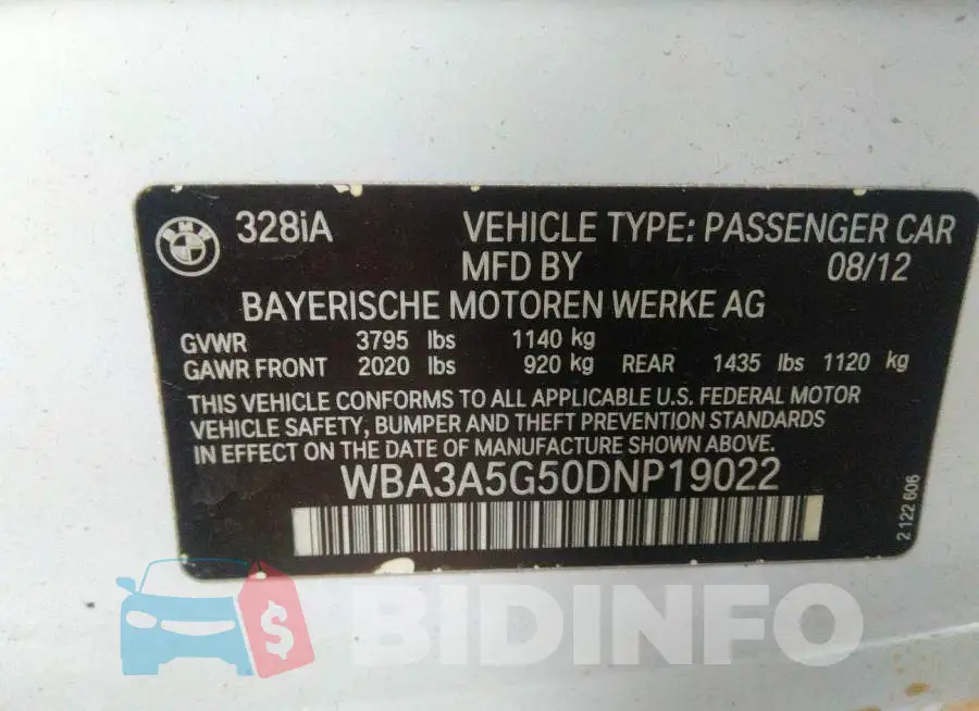 WBA3A5G50DNP19022 Photo# 9