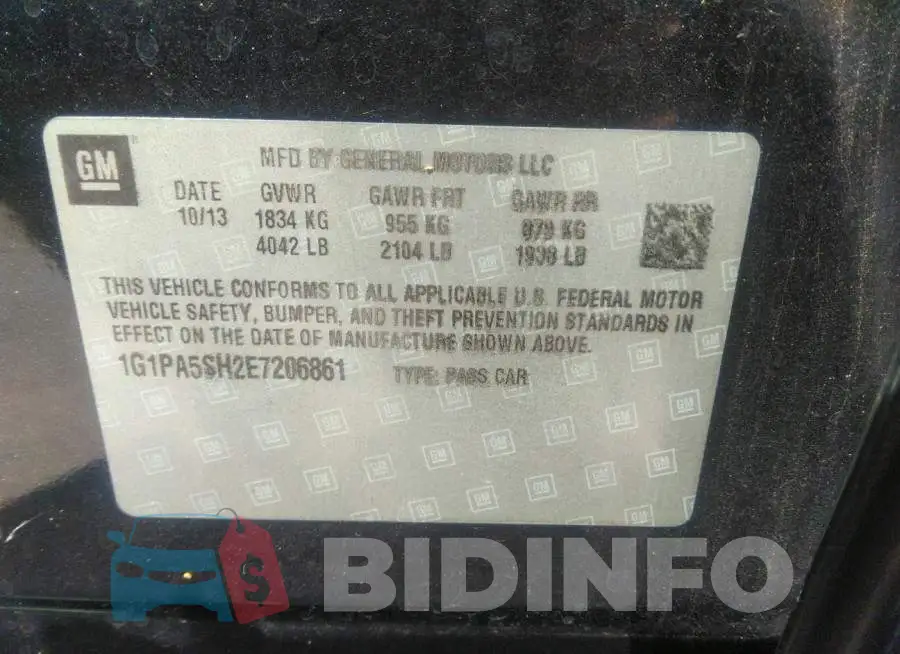 1G1PA5SH2E7206861 Photo# 9