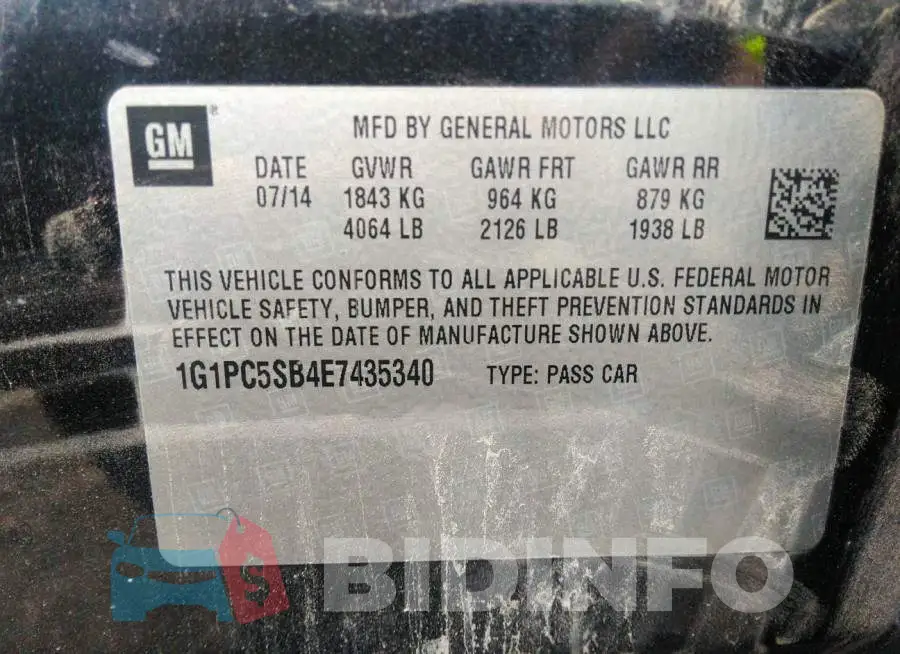 1G1PC5SB4E7435340 Photo# 9