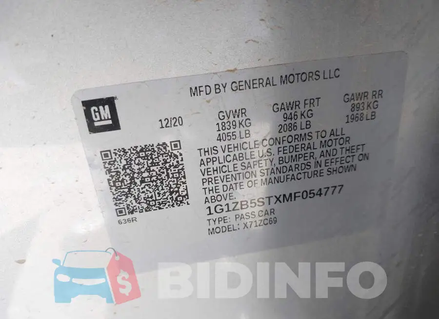 1G1ZB5STXMF054777 Photo# 9