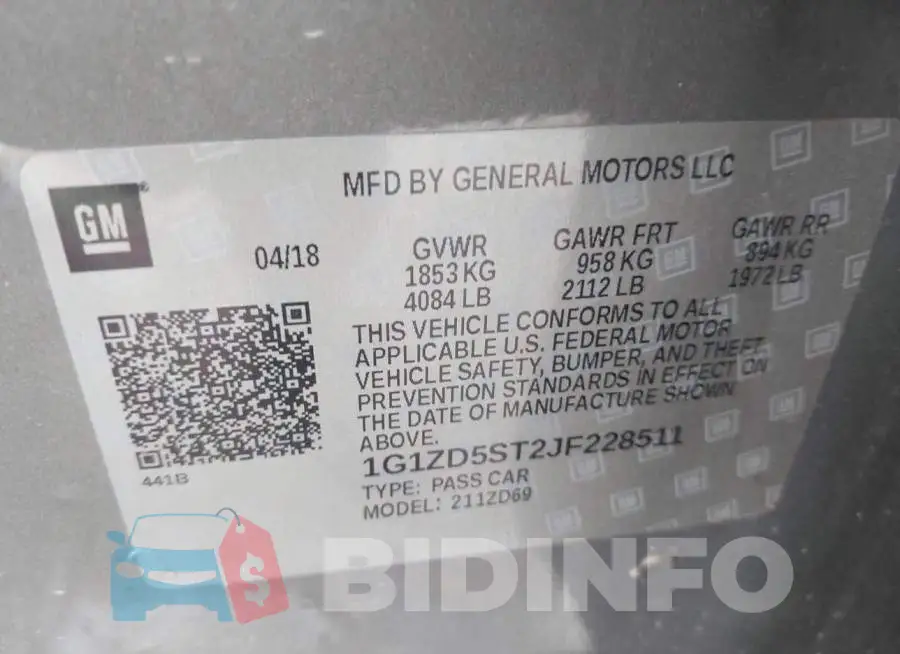 1G1ZD5ST2JF228511 Photo# 9