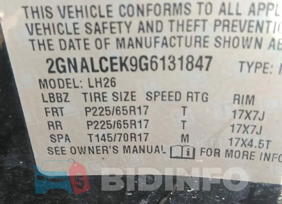 2GNALCEK9G6131847 Photo# 9