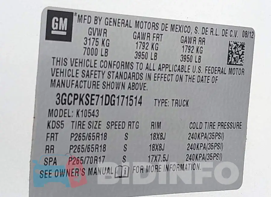 3GCPKSE71DG171514 Photo# 9