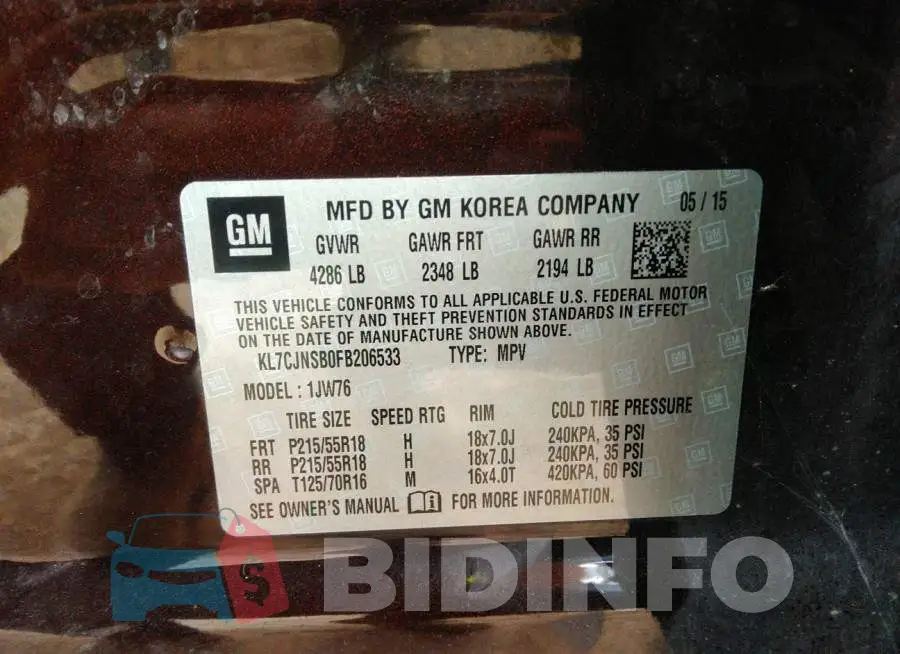 KL7CJNSB0FB206533 Photo# 9