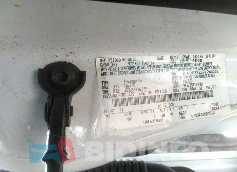 1FADP3F23FL244052 Photo# 9