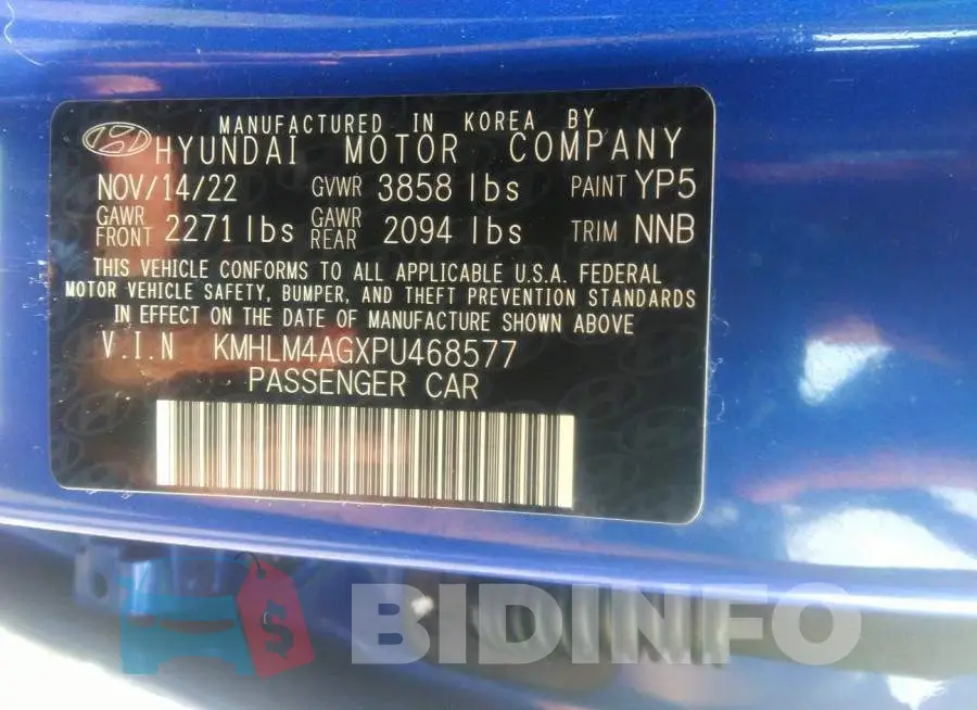 KMHLM4AGXPU468577 Photo# 9