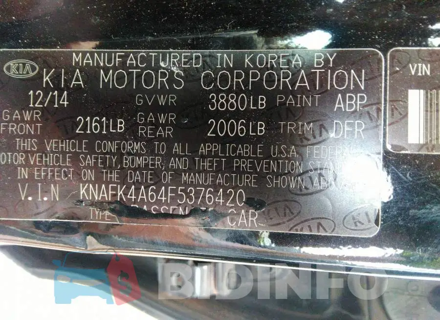 KNAFK4A64F5376420 Photo# 9