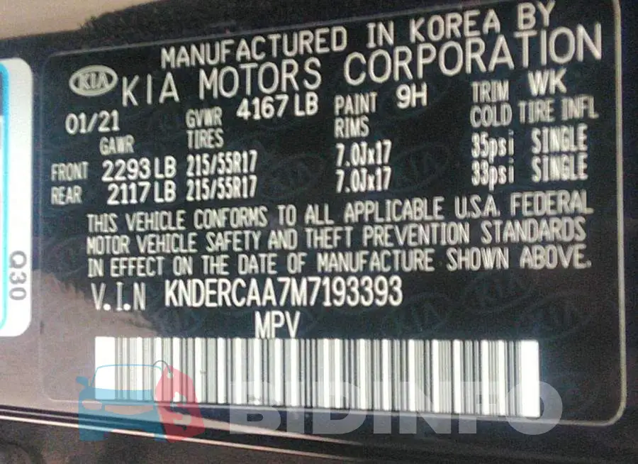 KNDERCAA7M7193393 Photo# 9